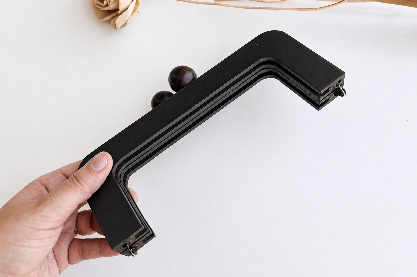 Wood Purse Frame - Dark Brown