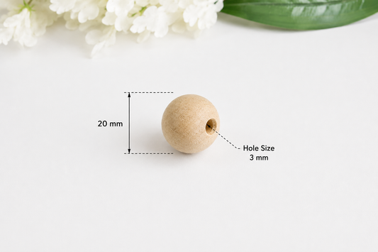 Wood Bead - Round - 20mm