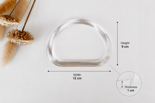 Rounded D Shape Clear Purse Handles