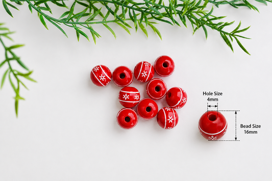Round Bead - Snowflake