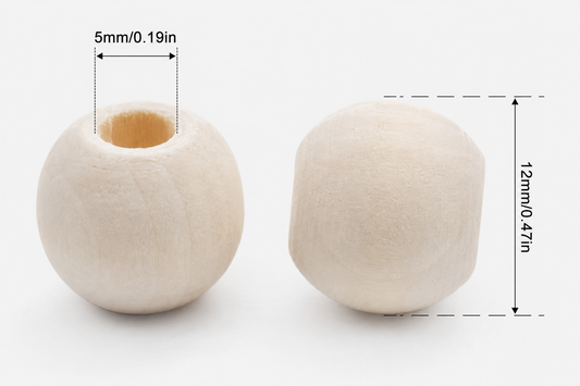 Wood Bead - 12mm - Round