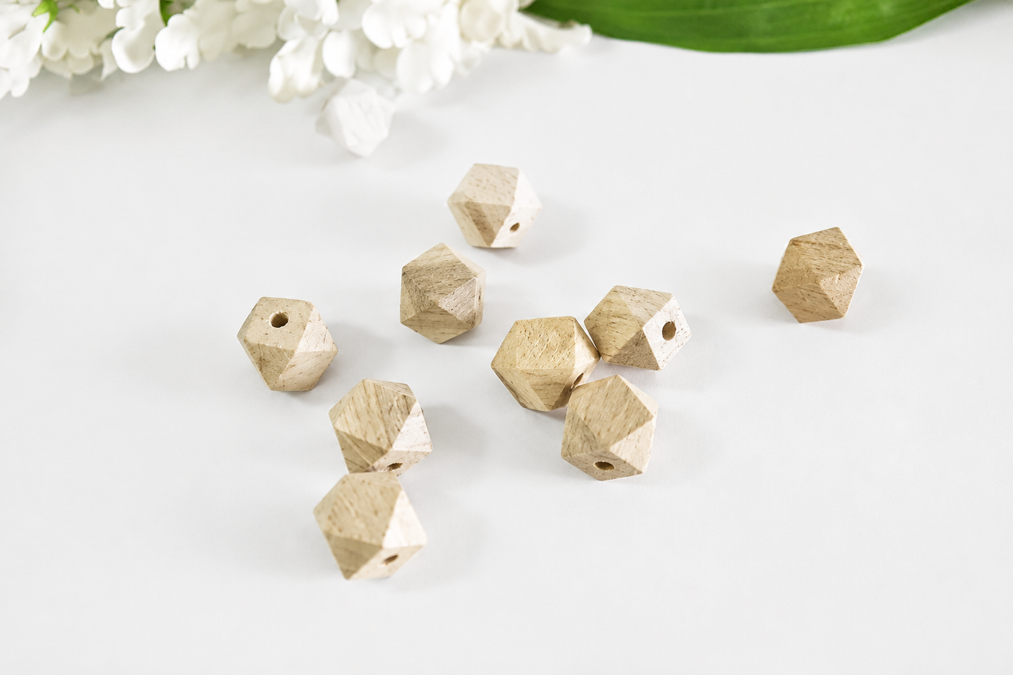 Wood Bead - 15mm - Hexagonal