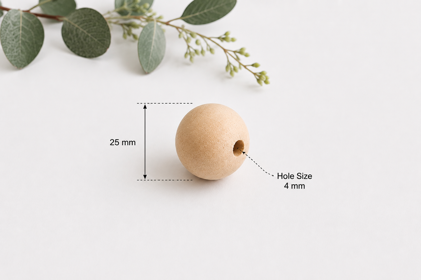 Wood Bead - Round - 25mm