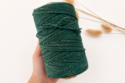 2 mm Green + Gold Zari