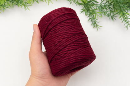 2 mm 3 Ply Twisted Maroon