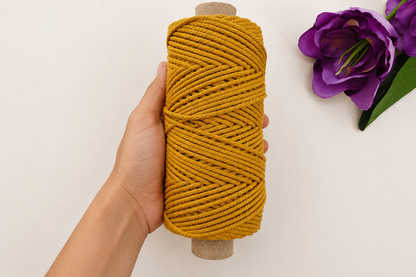 2 mm 3 Ply Twisted Mustard Yellow