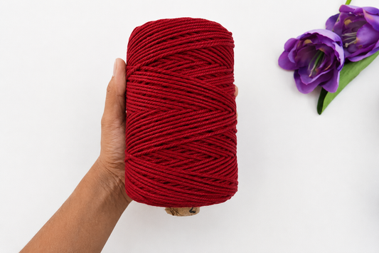 2 mm 3 Ply Twisted Deep Red