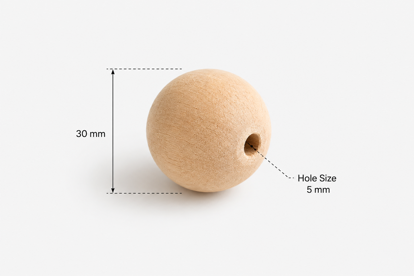 Wood Bead - Round - 30mm