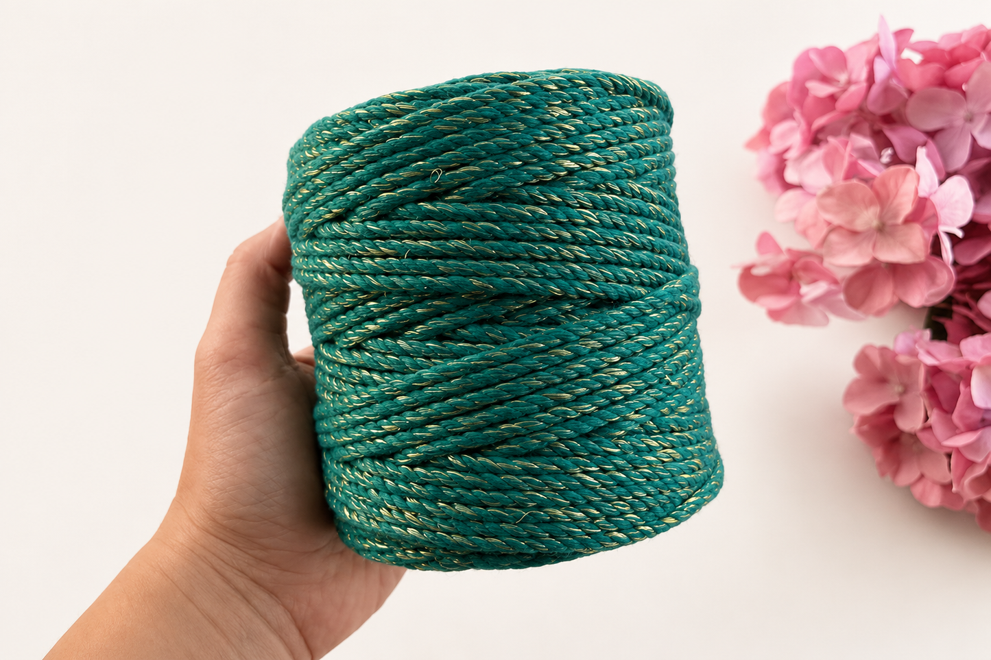 4 mm Green + Gold Zari