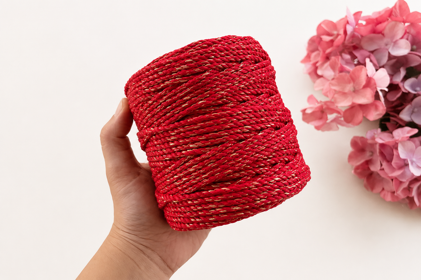 4 mm Red + Gold Zari
