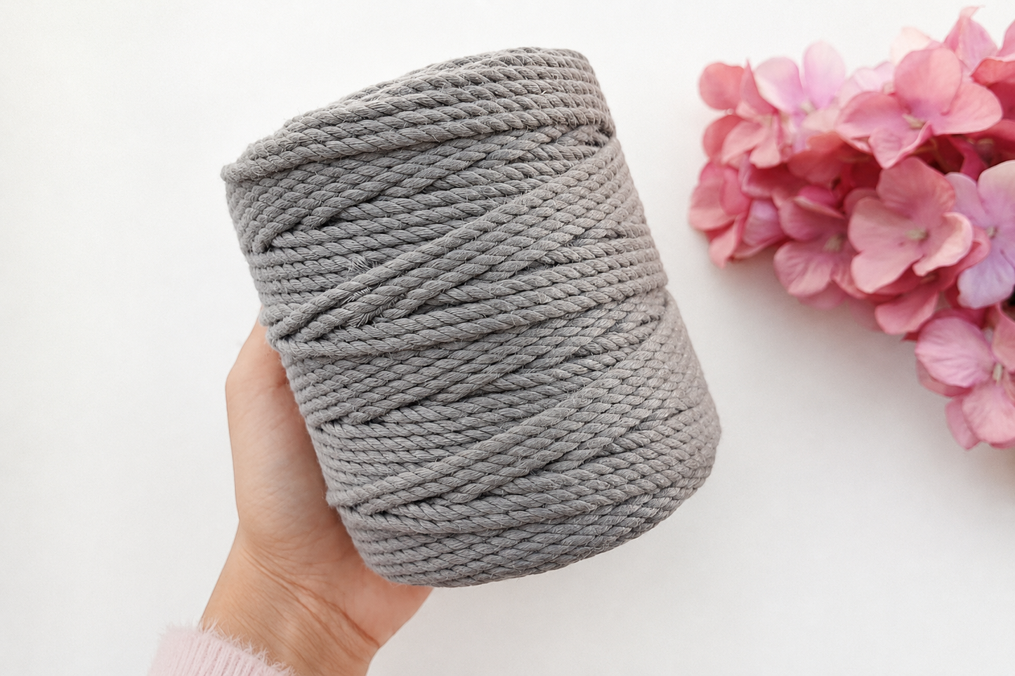 4 mm 3 Ply Twisted Light Grey