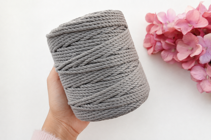 4 mm 3 Ply Twisted Light Grey