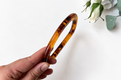 Marbled Resin Bag Handle - D Shape