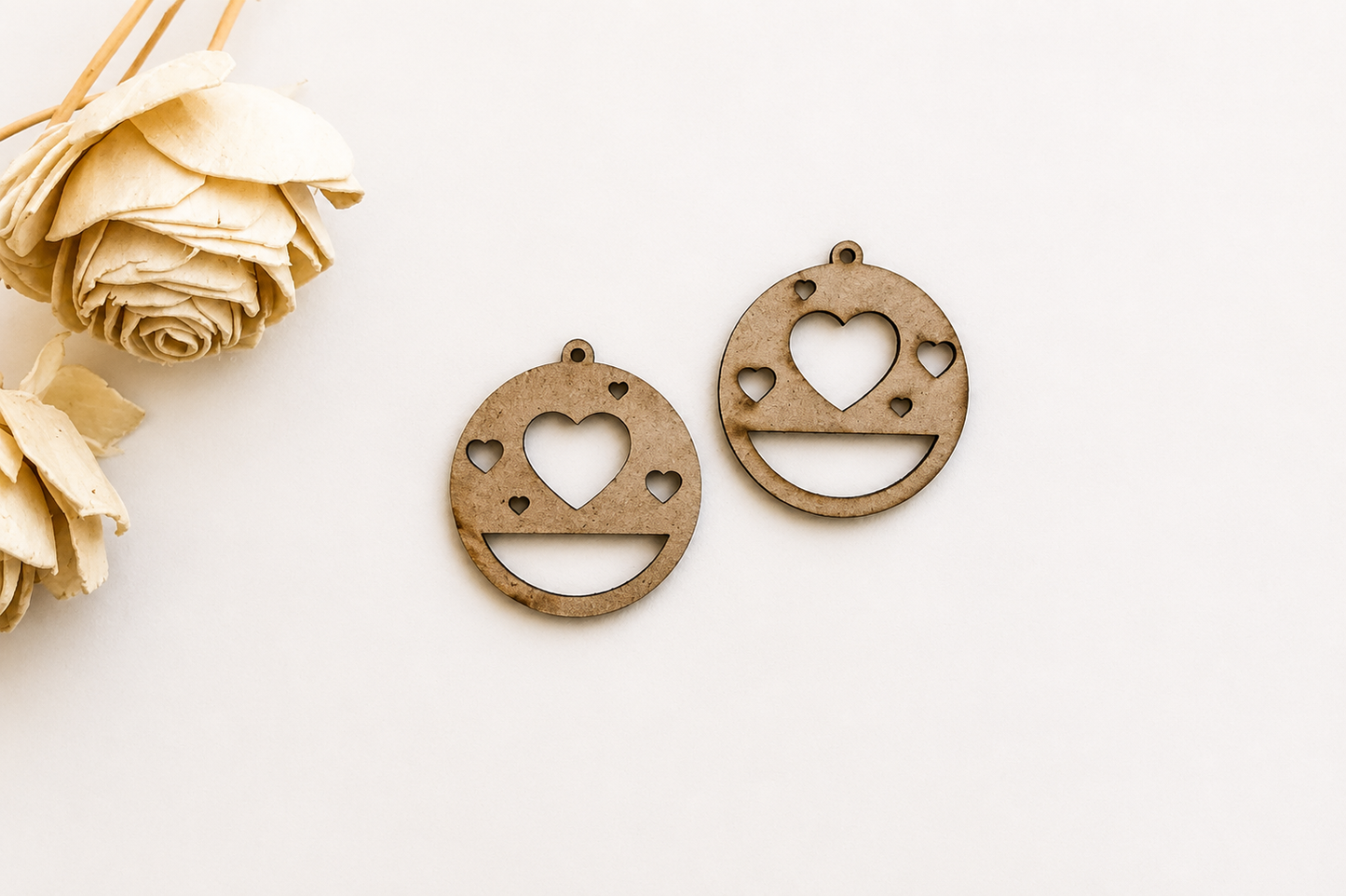 Earring MDF Cutout – Round Heart