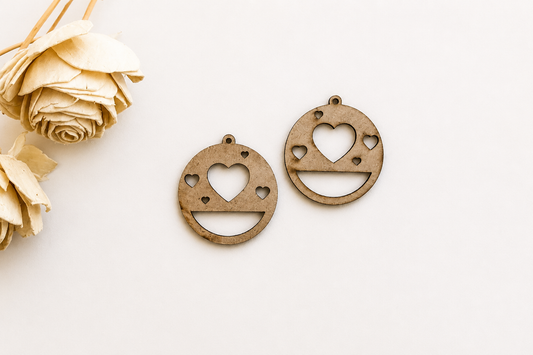 Earring MDF Cutout – Round Heart