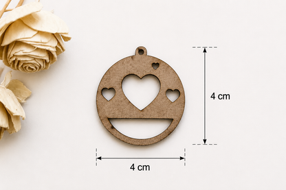 Earring MDF Cutout – Round Heart