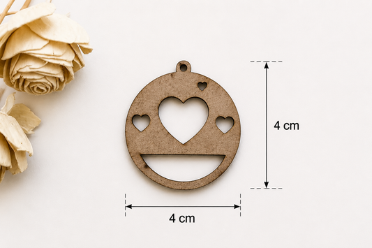 Earring MDF Cutout – Round Heart