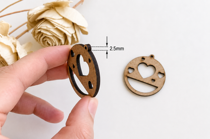Earring MDF Cutout – Round Heart