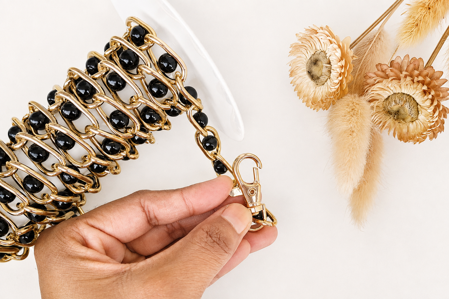 Golden Black Pearl Chain