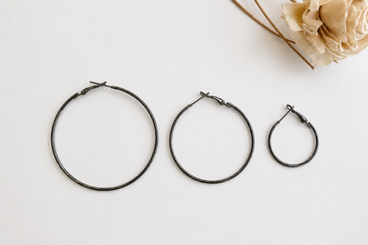 Earring Hoop - Round - Black