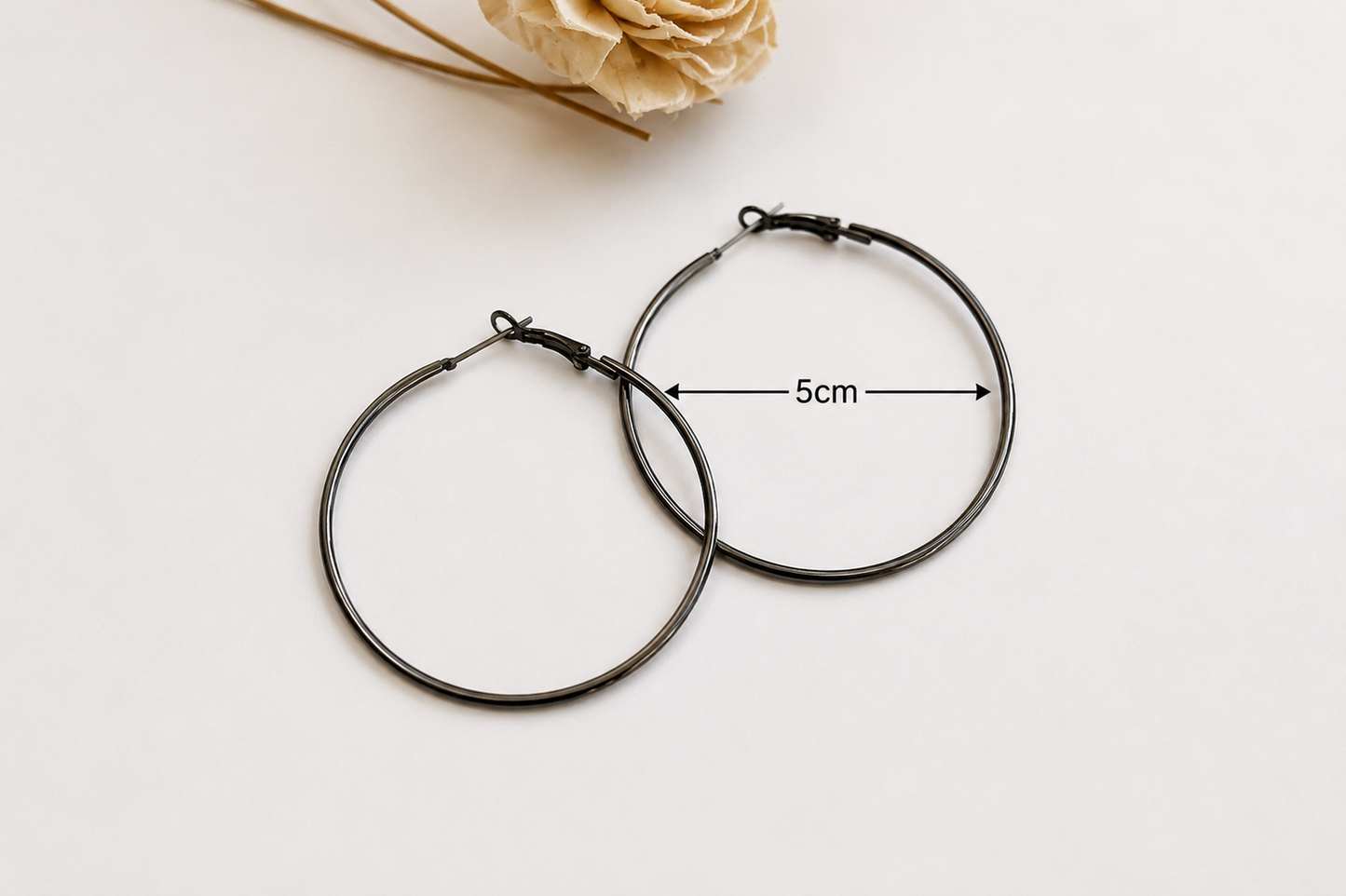 Earring Hoop - Round - Black