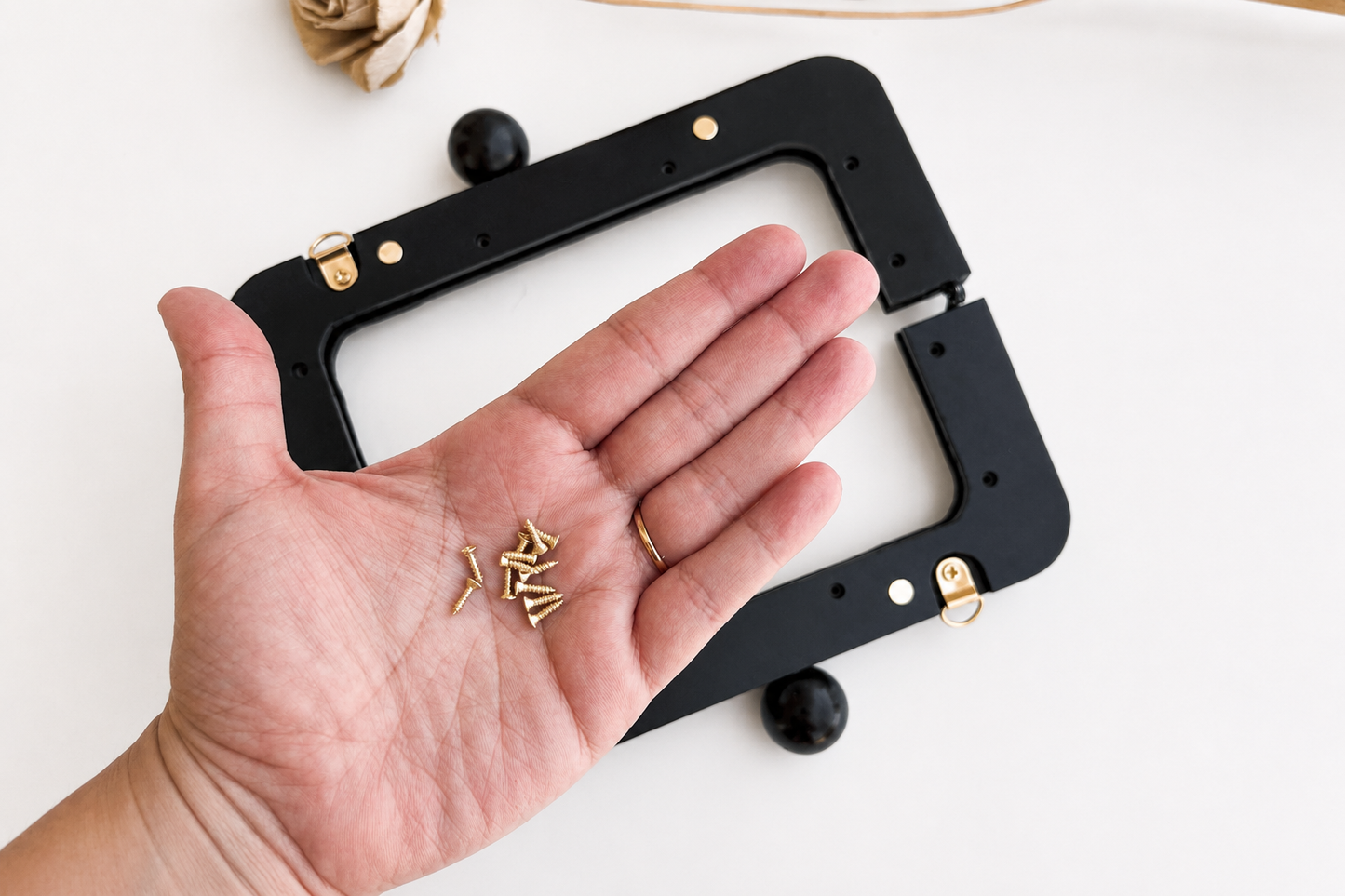 Wood Purse Frame - Dark Brown