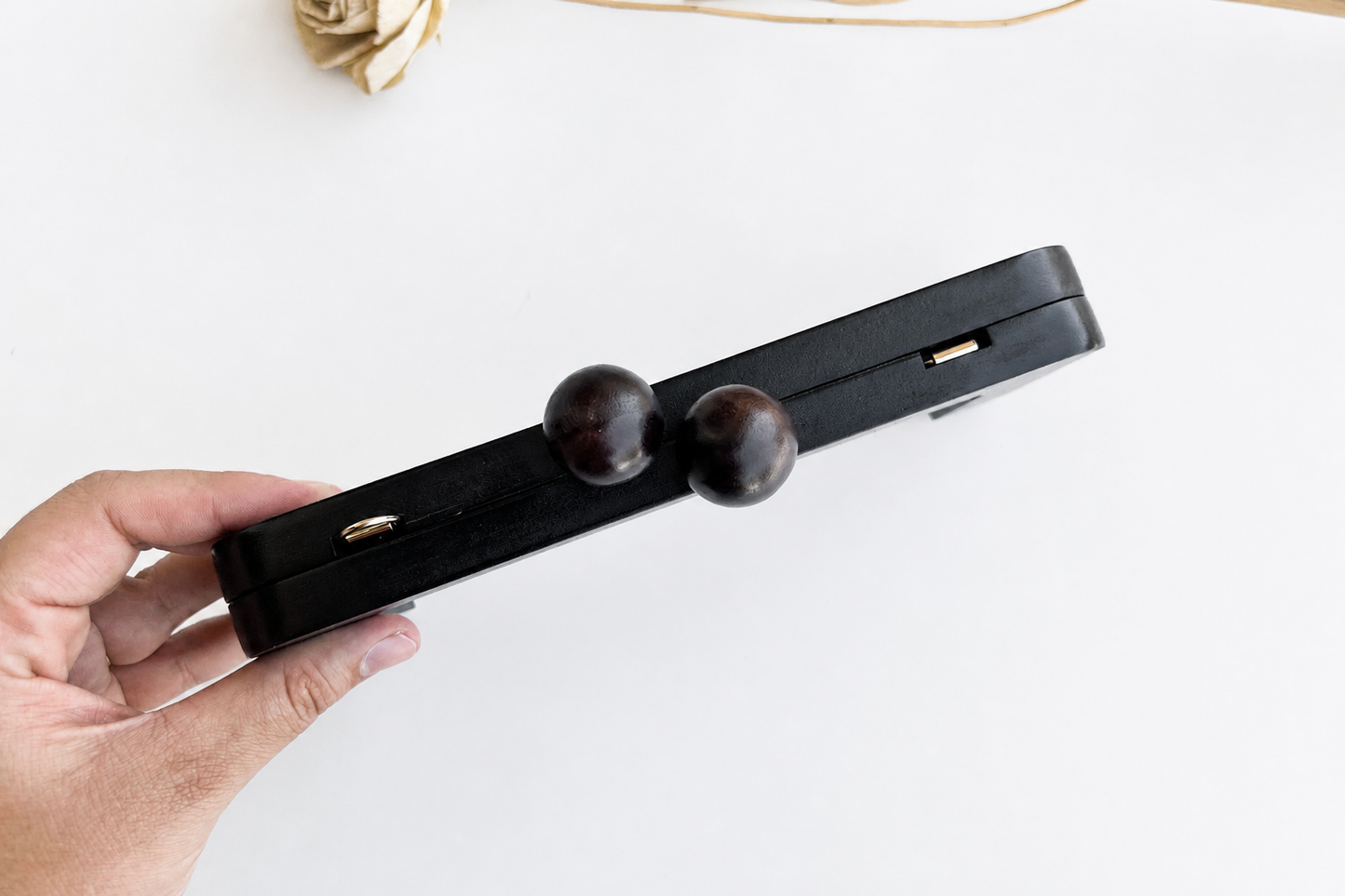 Wood Purse Frame - Dark Brown