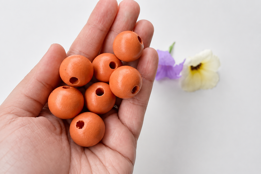 Colorful Round Bead - Burnt Orange