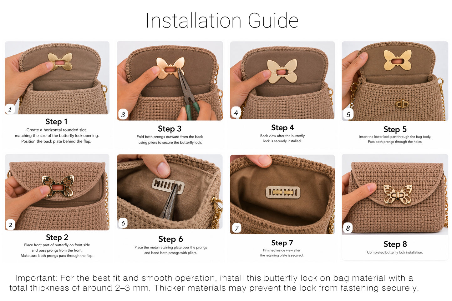 Butterfly Twist  Lock - Golden