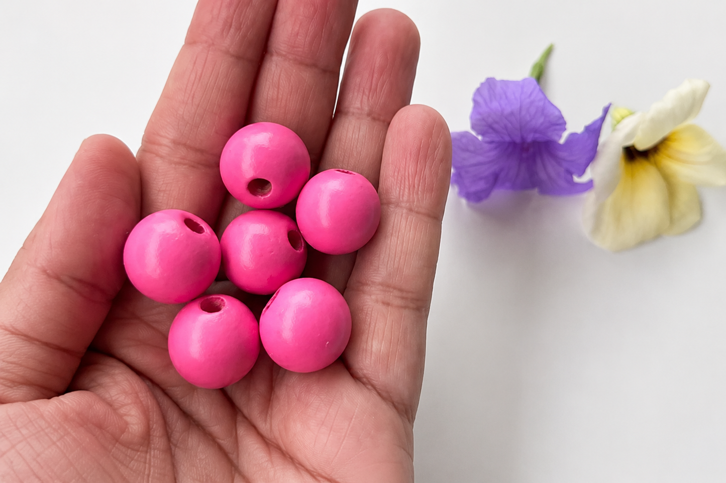 Colorful Round Bead - Deep Pink