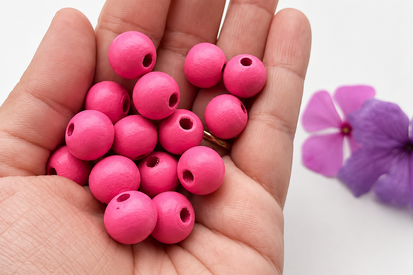 Colorful Round Bead - Deep Pink