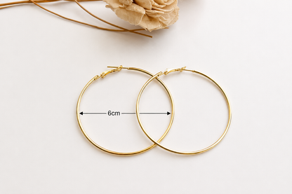 Earring Hoop - Round - Golden