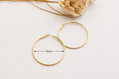 Earring Hoop - Round - Golden