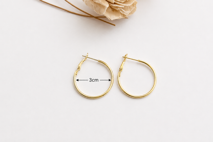 Earring Hoop - Round - Golden