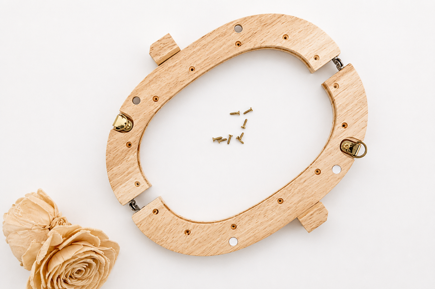 Wood Purse Frame - Half Round