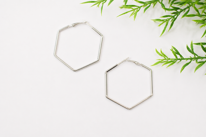 Earring Hoop - Hexagonal