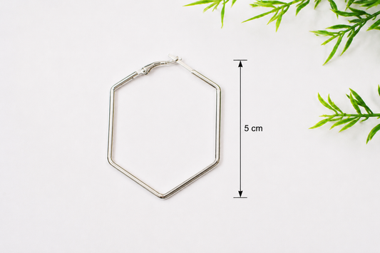 Earring Hoop - Hexagonal