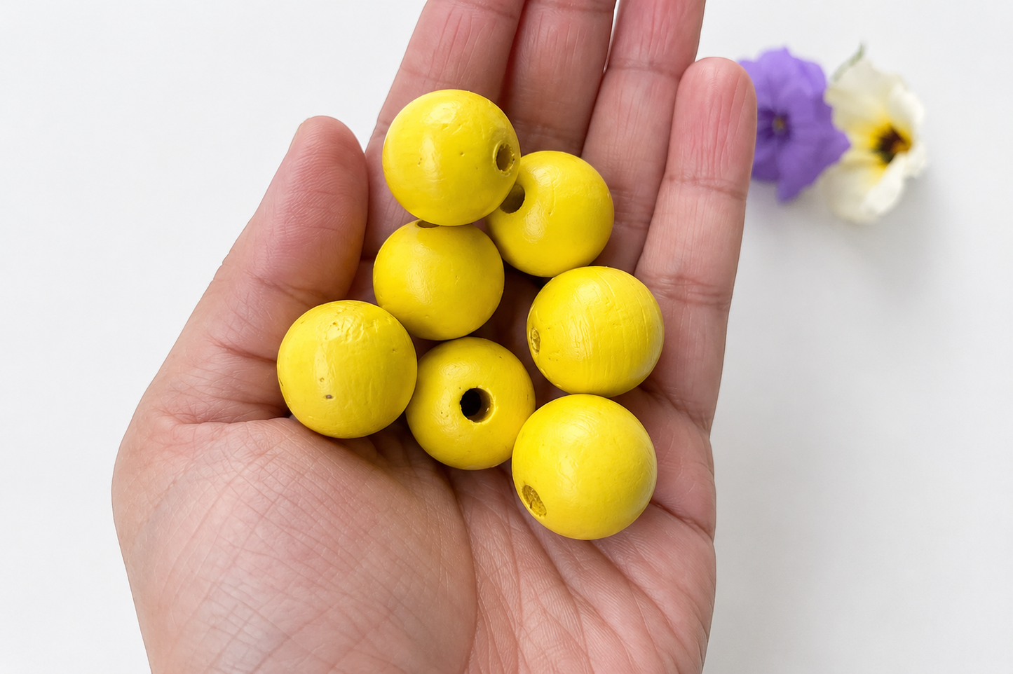 Colorful Round Bead - Lemon Yellow