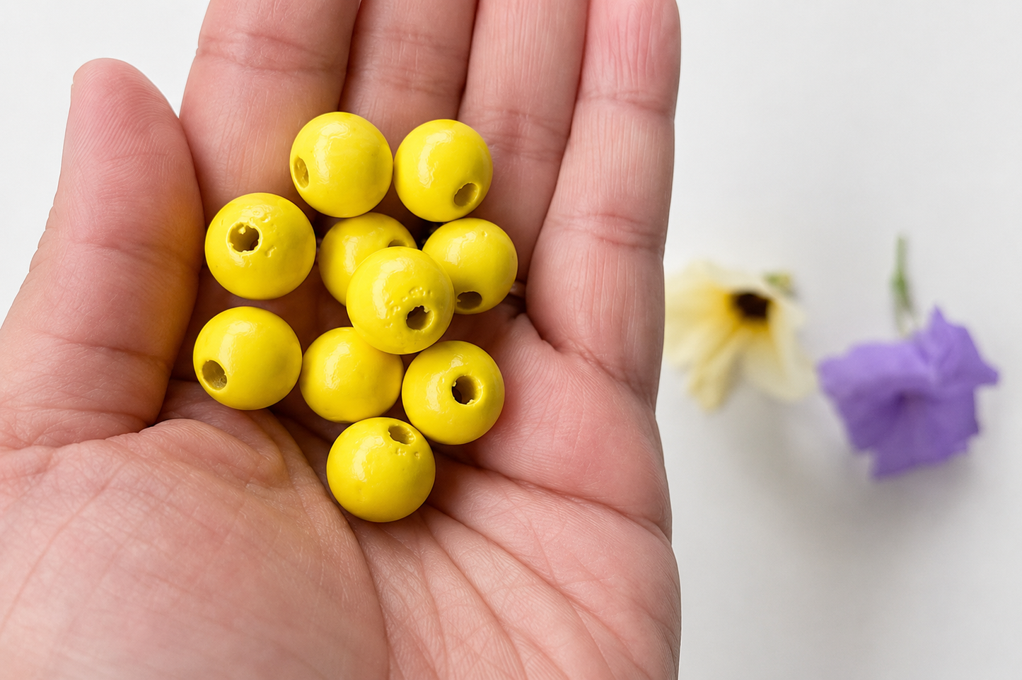 Colorful Round Bead - Lemon Yellow