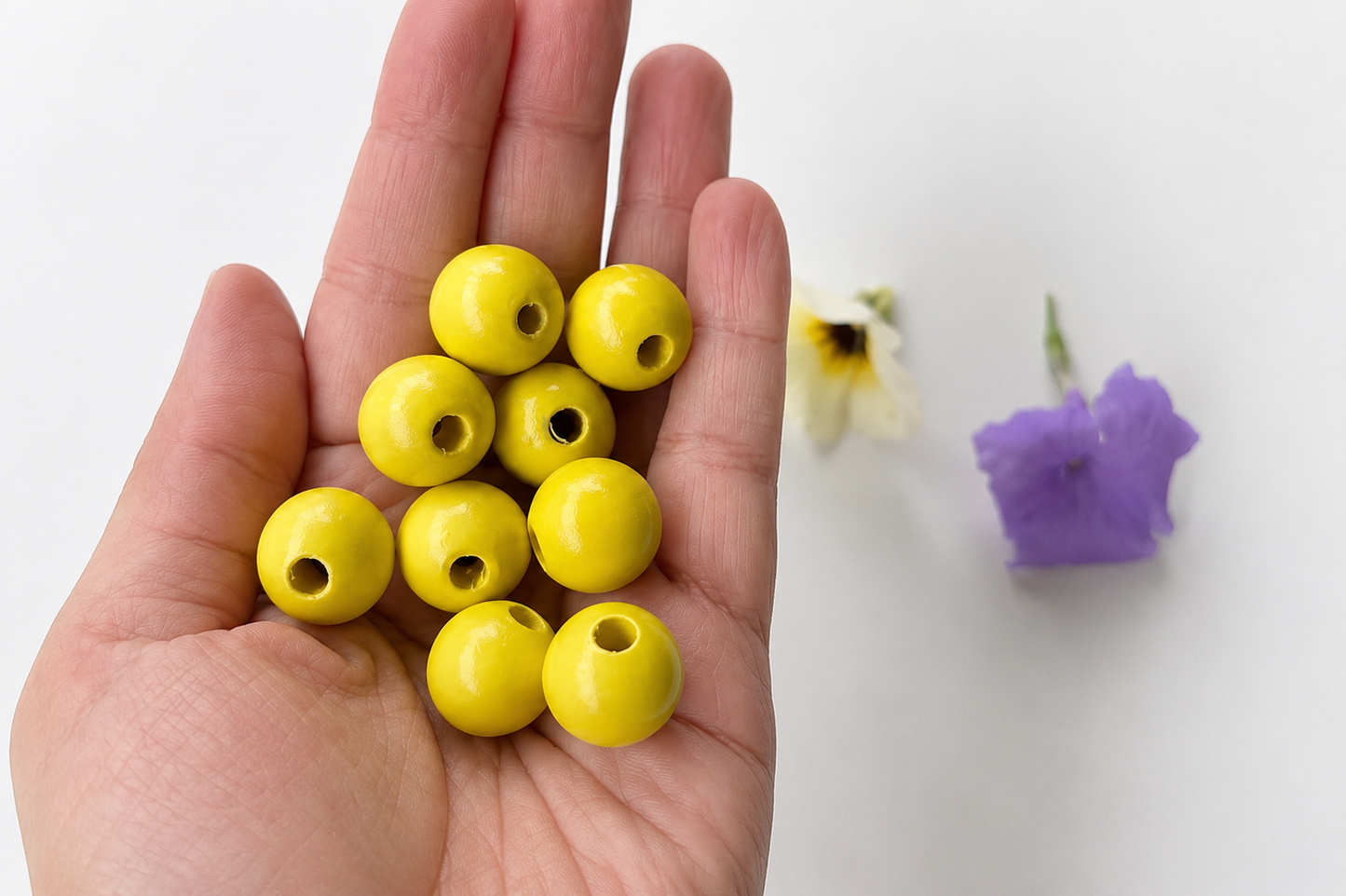 Colorful Round Bead - Lemon Yellow