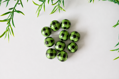 Round Bead - Light Green Ribbon