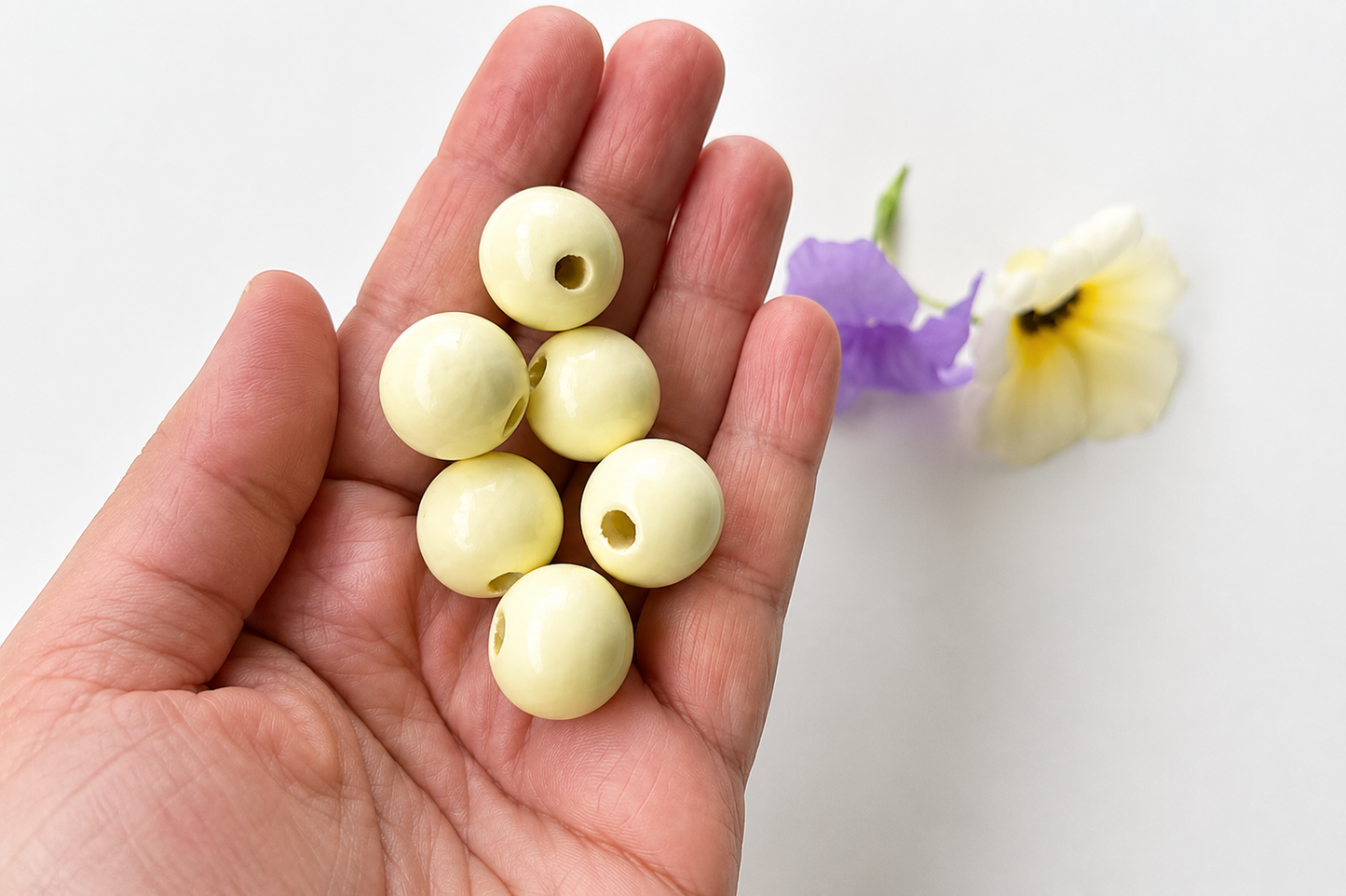 Colorful Round Bead - Light Yellow