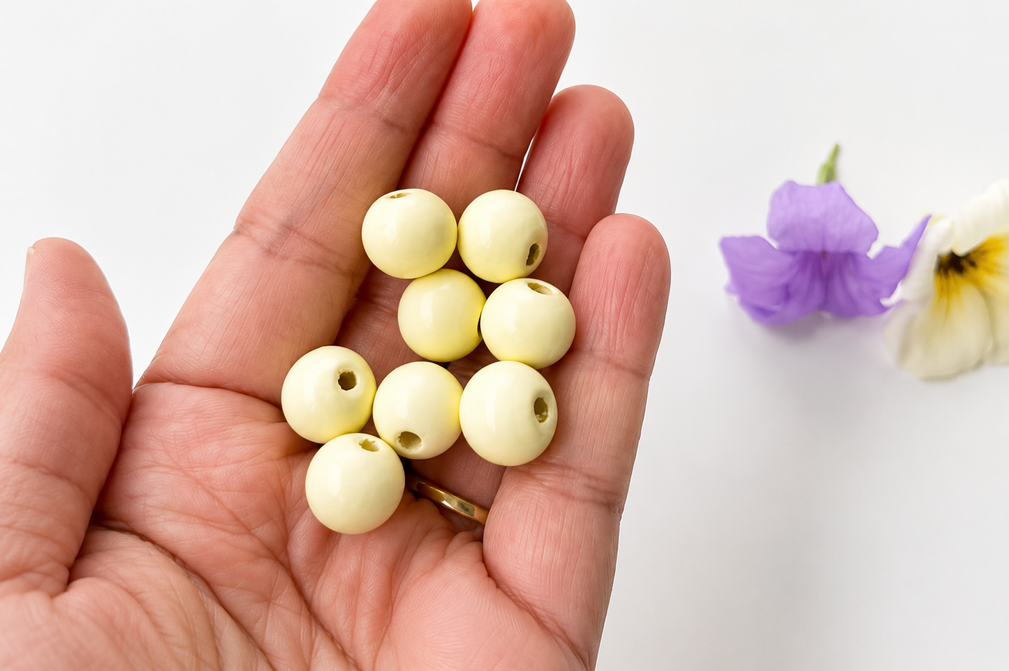 Colorful Round Bead - Light Yellow