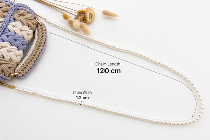 Long Pearl Bag Chain - 1 Pc