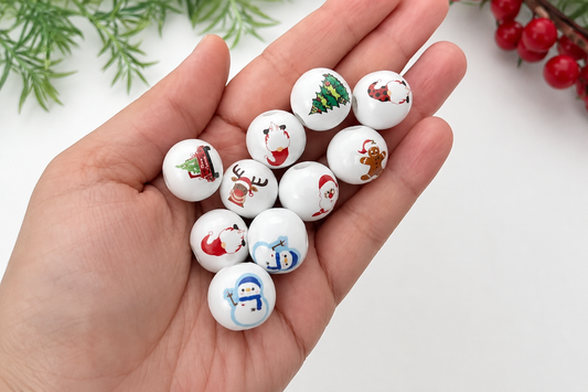 Christmas Themed Wooden Beads