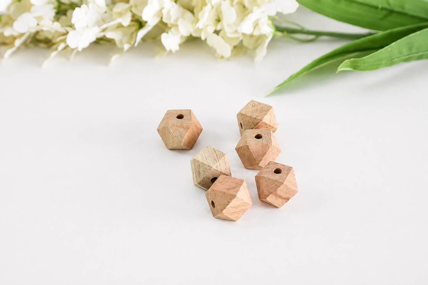 Wood Bead - 20mm - Hexagonal