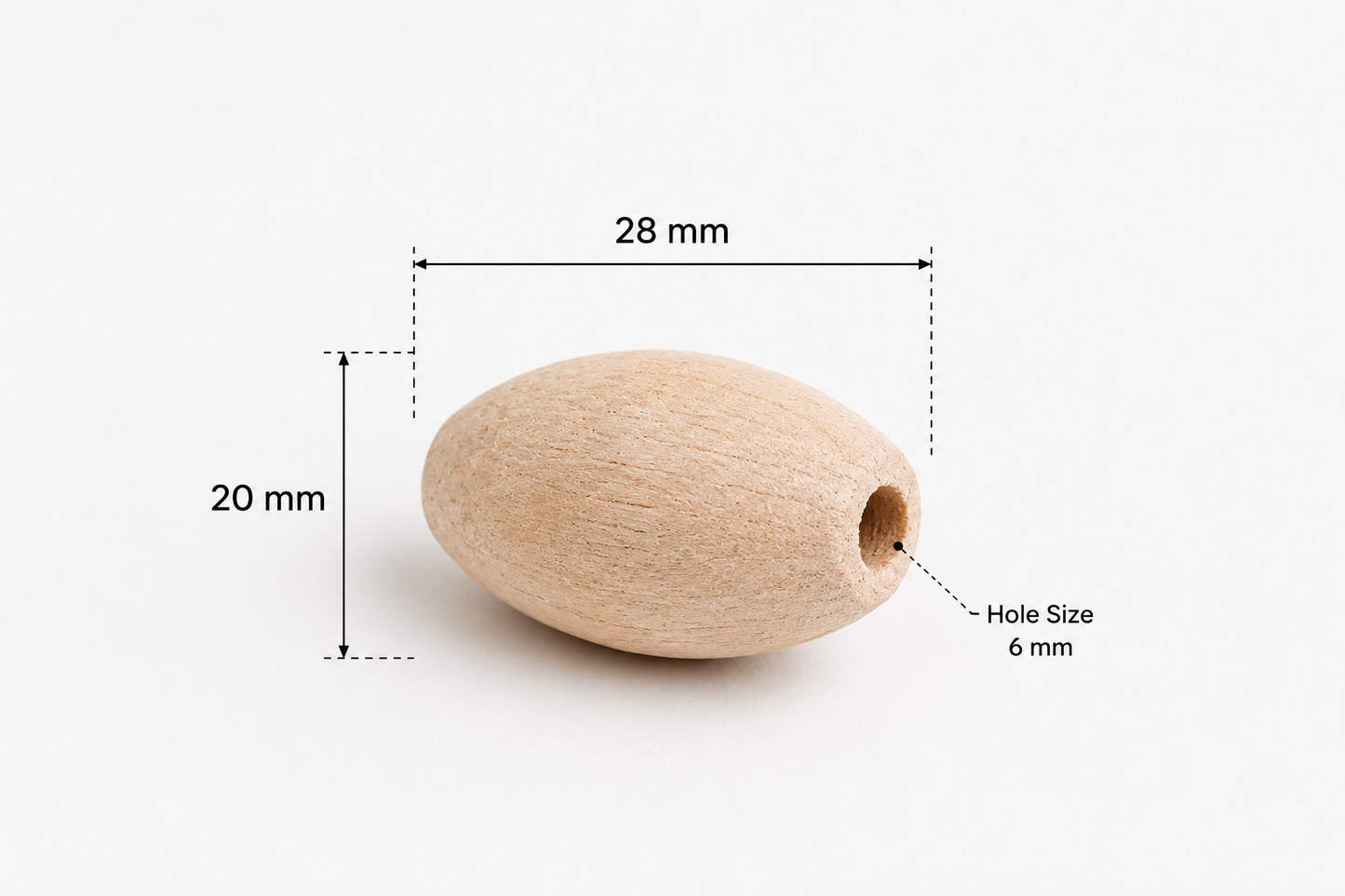 Wood Bead - Oval