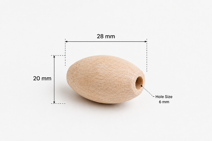Wood Bead - Oval