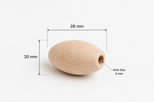Wood Bead - Oval