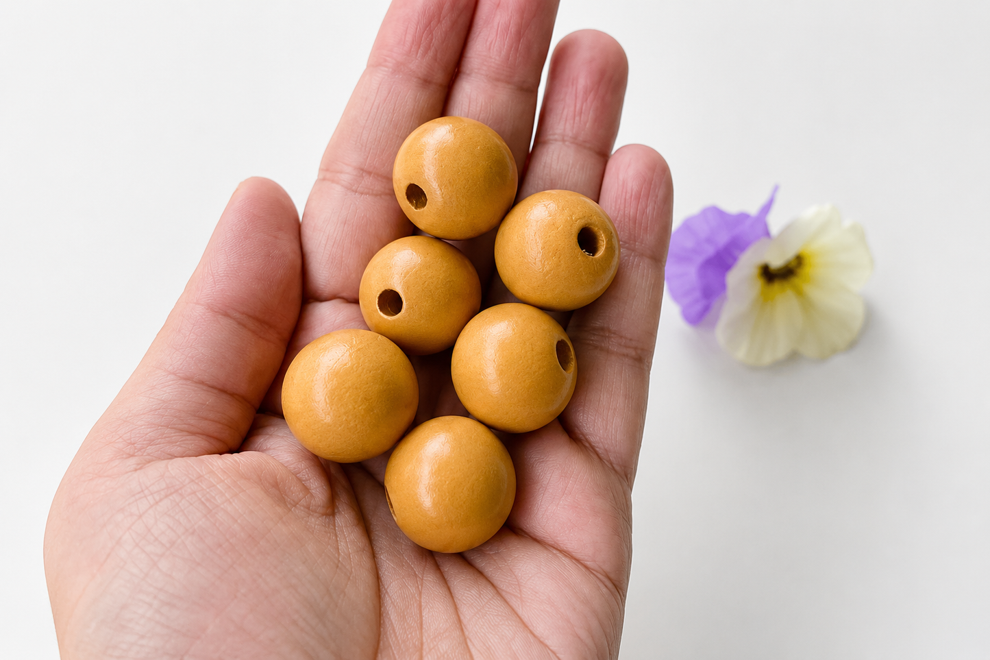 Colorful Round Bead - Orange Yellow